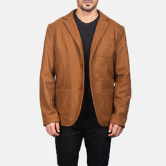 Suros Khaki Leather Blazer Jacket