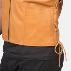 Kodon Brown Leather Vest Jacket