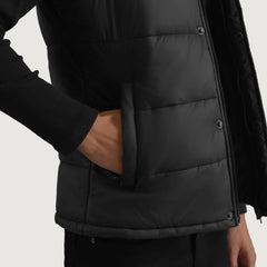Kegen Black Leather Vest Jacket