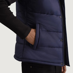 Kegen Blue Leather Vest Jacket