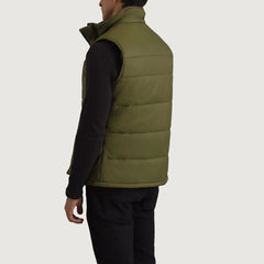 Kegen Green Leather Vest Jacket