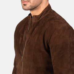 Zeren Mocha Suede Biker Jacket