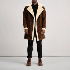 Wylus Brown Suede Leather Coat Jacket