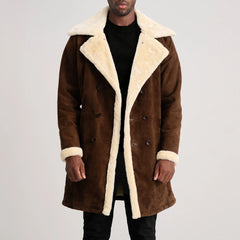 Wylus Brown Suede Leather Coat Jacket