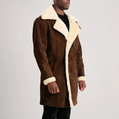 Wylus Brown Suede Leather Coat Jacket