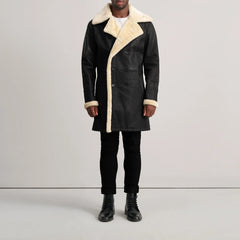 Wylus Black Leather Coat Jacket