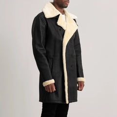Wylus Black Leather Coat Jacket