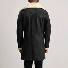 Wylus Black Leather Coat Jacket