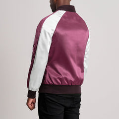 Minum Maroon Leather Varsity Jacket