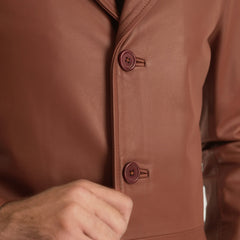 Subos Brown Leather Coat Jacket