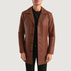 Subos Brown Leather Coat Jacket