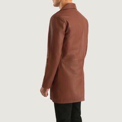 Subos Brown Leather Coat Jacket
