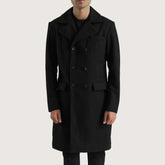 Wyden Black Leather Coat Jacket