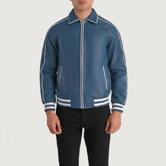 Jopar Blue Leather Varsity Jacket