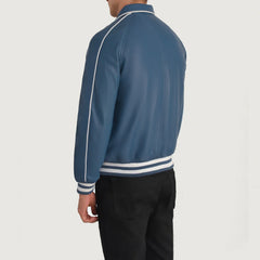 Jopar Blue Leather Varsity Jacket
