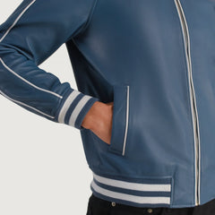 Jopar Blue Leather Varsity Jacket