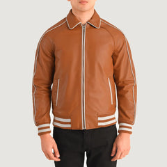 Jopar Brown Leather Varsity Jacket