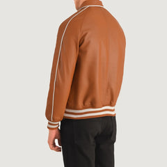 Jopar Brown Leather Varsity Jacket