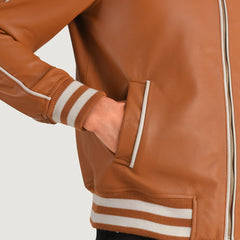 Jopar Brown Leather Varsity Jacket