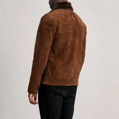 Orvos Brown Suede Trucker Jacket