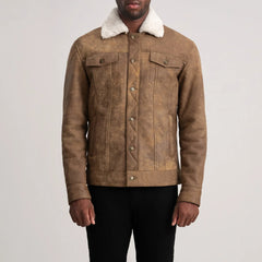 Orvos Brown Leather Trucker Jacket