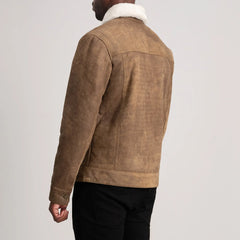 Orvos Brown Leather Trucker Jacket