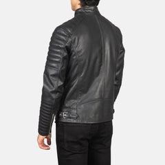 Ninan Black Leather Biker Jacket