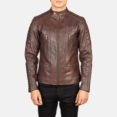 Ninan Brown Leather Biker Jacket