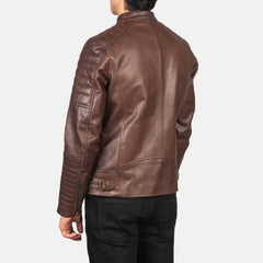 Ninan Brown Leather Biker Jacket
