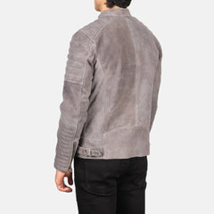 Ninan Grey Suede Biker Jacket