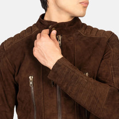 Ninan Mocha Suede Biker Jacket