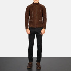 Ninan Mocha Suede Biker Jacket