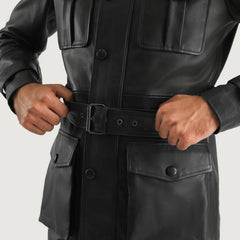 Pakar Black Leather Jacket