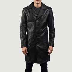 Keben Black Leather Coat Jacket