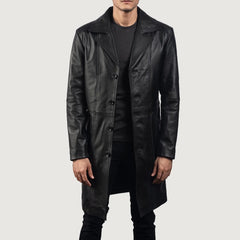 Keben Black Leather Coat Jacket