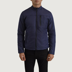 Zaben Blue Leather Jacket