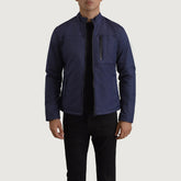 Zaben Blue Leather Jacket