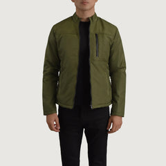 Zaben Green Leather Jacket