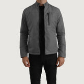 Zaben Grey Leather Jacket