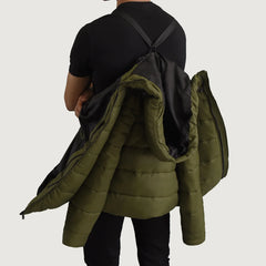 Noros Green Leather Hooded Jacket