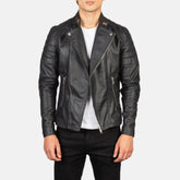 Sador Black Leather Biker Jacket