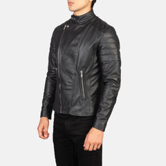 Sador Black Leather Biker Jacket
