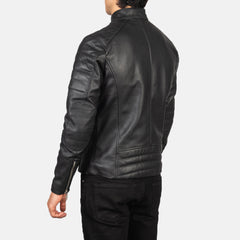 Sador Black Leather Biker Jacket