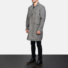 Wyden Grey Leather Coat Jacket