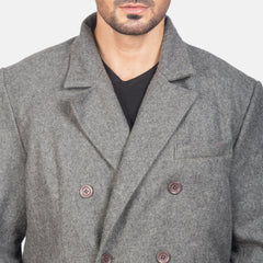Wyden Grey Leather Coat Jacket