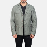 Xadas Grey Leather Jacket
