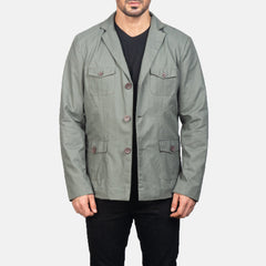 Xadas Grey Leather Jacket