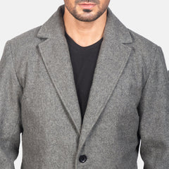 Wylen Grey Leather Coat Jacket