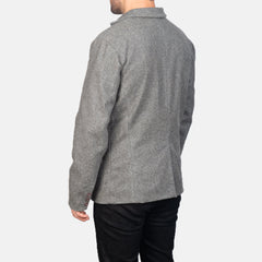 Suros Grey Leather Blazer Jacket