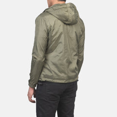 Lerel Green Leather Hooded Jacket